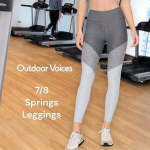 OUTDOOR Voices 7/8 Spring Leggings Size Medium Graphite/Ash/Dove No longer avail